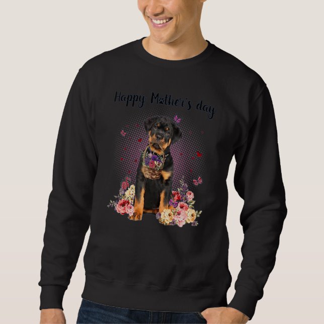 Niedliche Rottweiler Mama Blume Glücklich Mutterta Sweatshirt (Vorderseite)