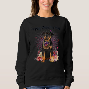 Niedliche Rottweiler Mama Blume Glücklich Mutterta Sweatshirt