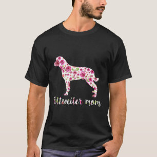 Niedliche Rottweiler Mama Rose Blume Floral Mütter T-Shirt