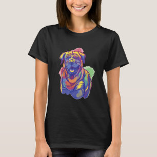 Niedliche Rottweiler Wasserfarbe für Hunde farbig T-Shirt