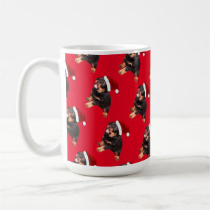 Niedliche Rottweiler-Weihnachtsmannmütze für Welpe Kaffeetasse