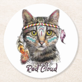 Niedliche Rotwolke Runder Pappuntersetzer