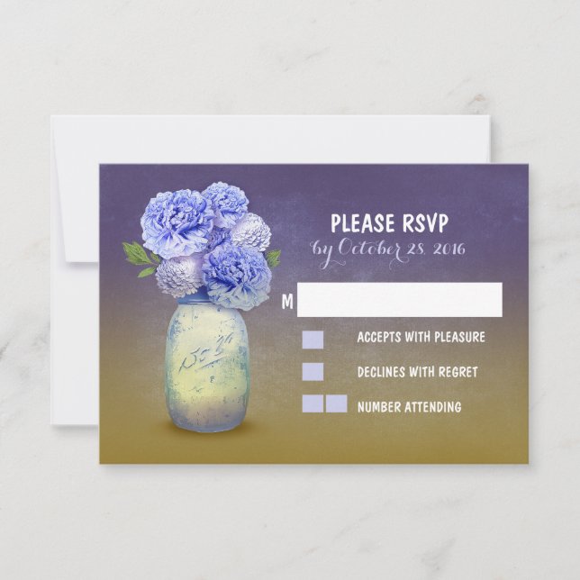 Niedliche RSVP-Hochzeitkarten für gemalte Mason Ja RSVP Karte (Vorderseite)