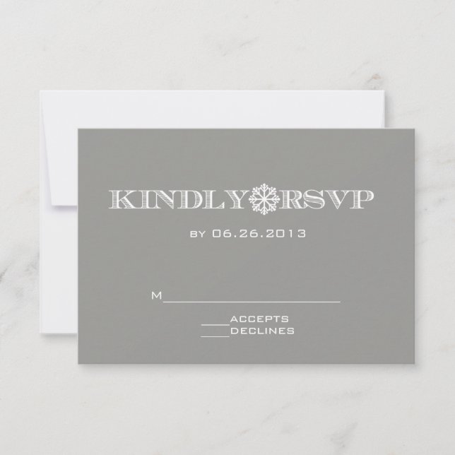 Niedliche RSVP-Karten für graue Hochzeiten RSVP Karte (Vorderseite)