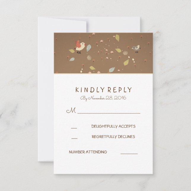 Niedliche RSVP-Karten für Hochzeiten RSVP Karte (Vorderseite)