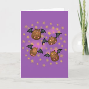 Niedliche Rubbelkarte für kuschelige Fledermäuse Karte