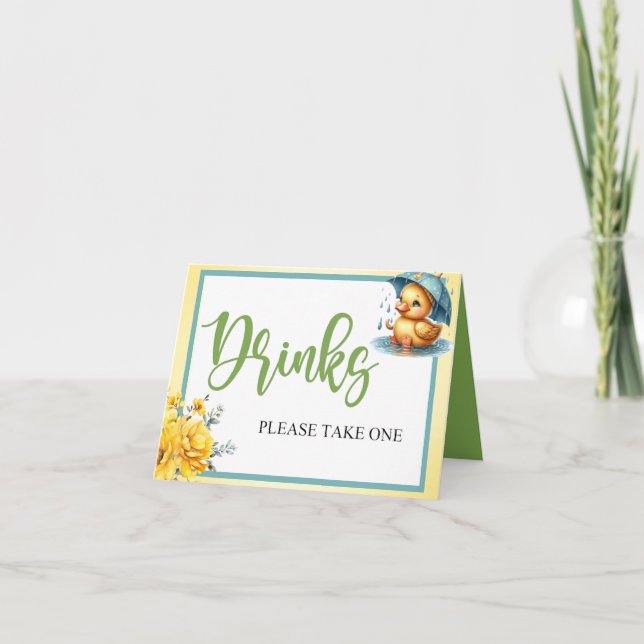 Niedliche Rubber Duck Drink Table Card Karte (Vorderseite)