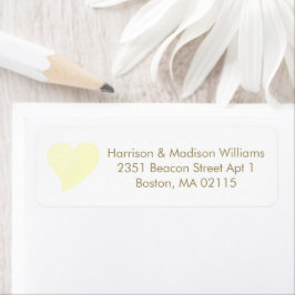 Niedliche Rücksendeadresse des blassgelben Herzens