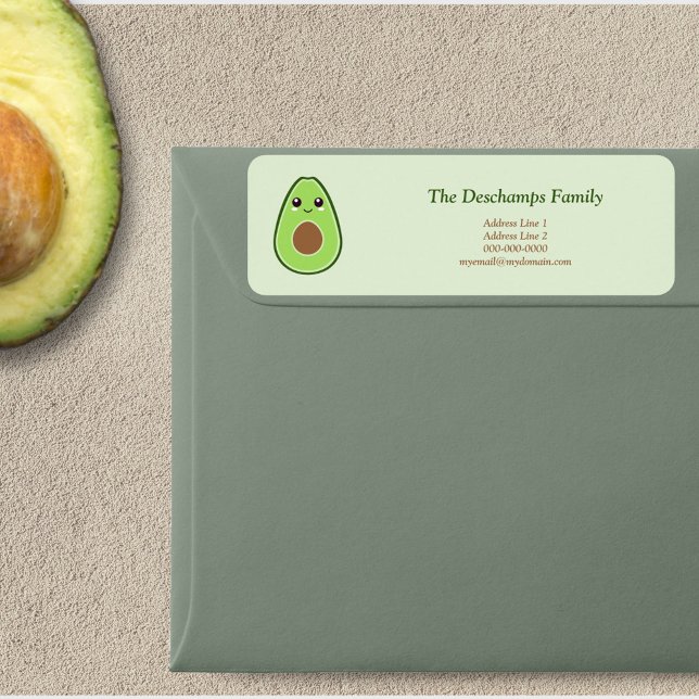 Niedliche Rücksendeadresse für Avocado (Cute Avocado Return Address Label Sticker)