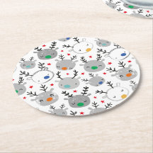 Niedliche Rudolph-Köpfe mit kleinen Sternen