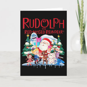 Niedliche Rudolph The Red Nosed Rentier Christmas Karte