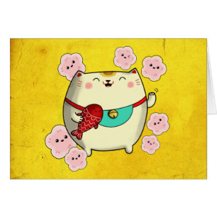 Niedliche runde Maneki Neko Katze