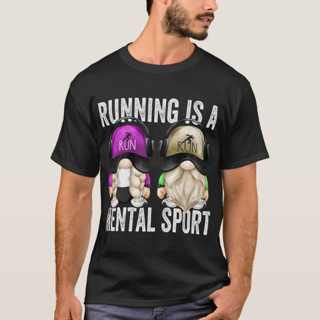 Niedliche Runners Gnome Couple Funny Running ist e T-Shirt (Vorderseite)