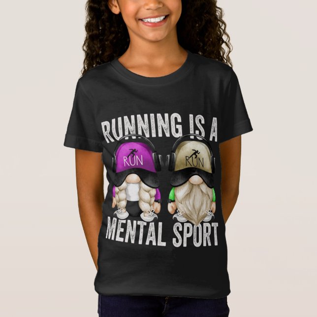 Niedliche Runners Gnome Couple Funny Running ist e T-Shirt (Vorderseite)
