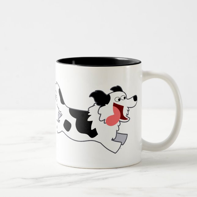 Niedliche Running Cartoon Border Collie Tasse (Rechts)