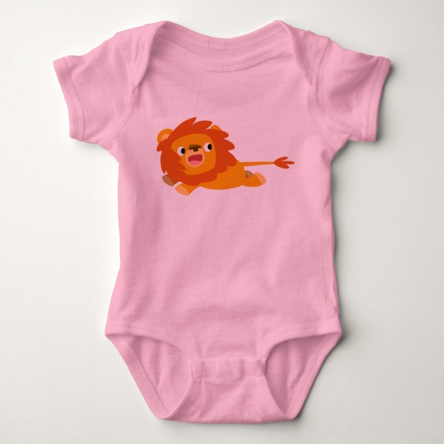 Niedliche Rushing Cartoon Lion Baby Bekleidung Baby Strampler (Vorderseite)