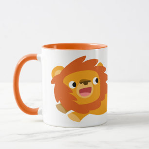 Niedliche Rushing Cartoon Lion Tasse
