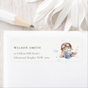 Niedliche Rust Navy Kid Flugzeug Teddy Cloud Stars