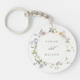 Niedliche Rustikal-Gelbe Wiesen-Blumenzwiese Schlüsselanhänger