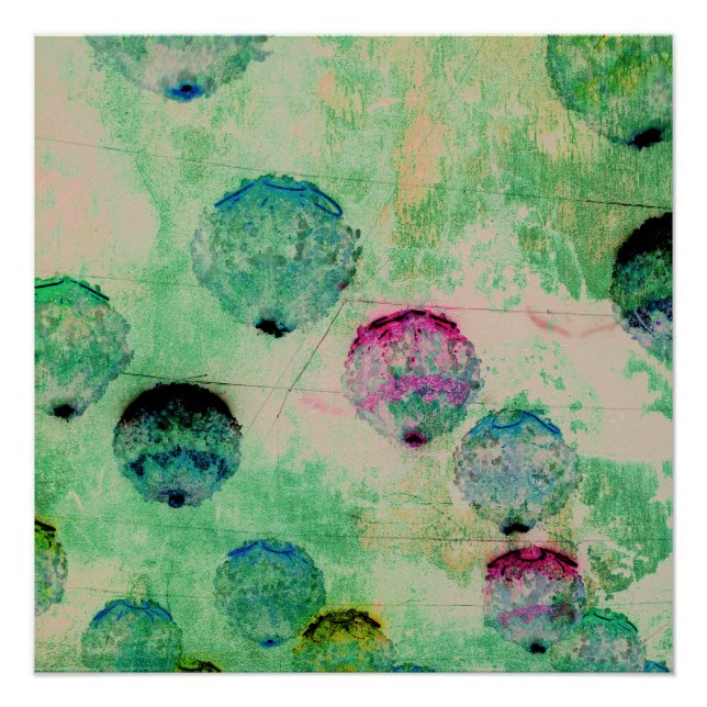 Niedliche, rustikale, digitale Rundpinselstriche Poster (Vorderseite)