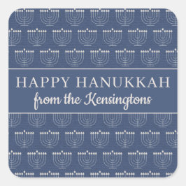 Niedliche Rustikale Menorah Hanukkah Holiday Quadratischer Aufkleber