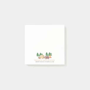 Niedliche Rustikale Wälder Waldland Tiernachweise Post-it Klebezettel