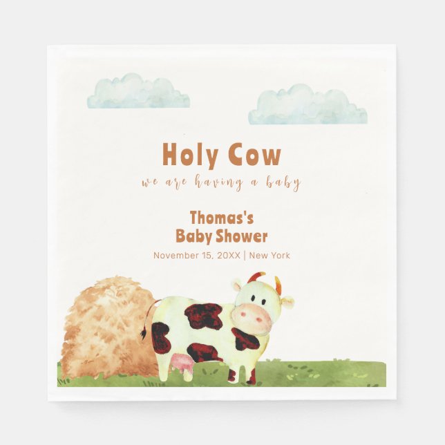 Niedliche rustikale Wasserfarbe Kinderdusche Serviette (Vorderseite)