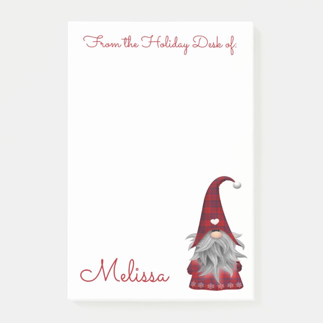 Niedliche rustikale Weihnachtstheke Gnome Post-it Klebezettel (Vorderseite)