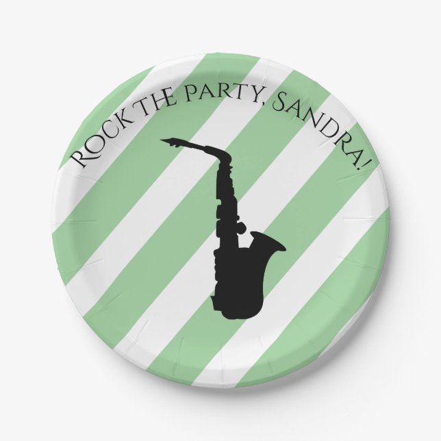 Niedliche sächsische Rock and Roll Musikinstrument Pappteller (Vorderseite)