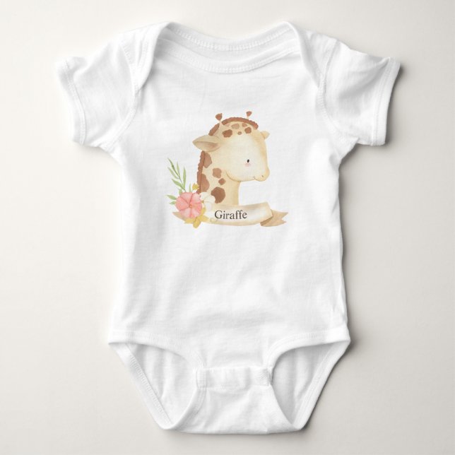 Niedliche Safari Animal Baby Giraffe  Strampler (Vorderseite)