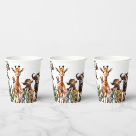 Niedliche Safari Animals Baby Duschpapier Cups Pappbecher