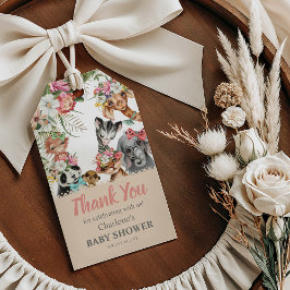 Niedliche Safari Animals Wild One Girl Baby Dusche Geschenkanhänger