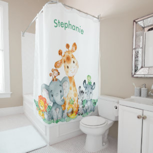 Niedliche Safari-Dschungeltiere Duschvorhang