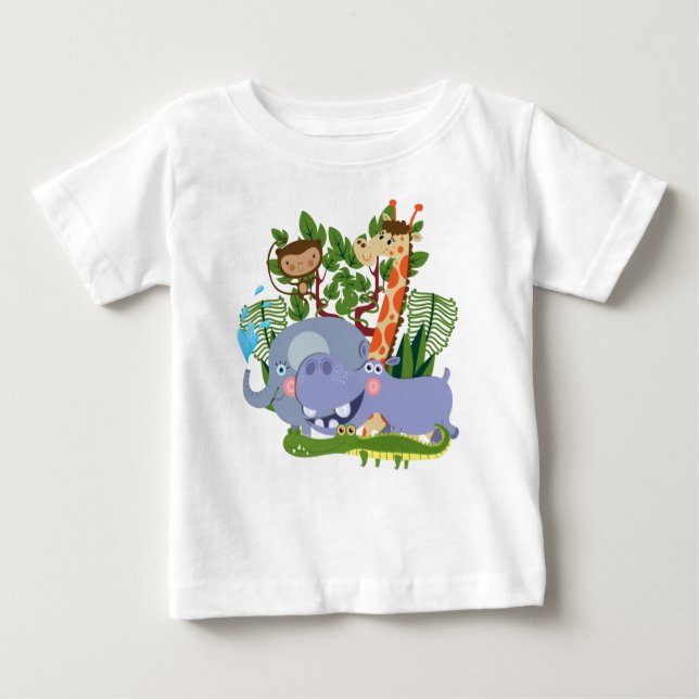 Niedliche Safari-Tiere Baby T-shirt (Vorderseite)