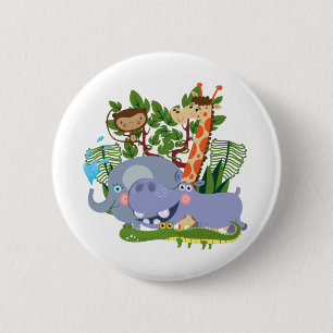 Niedliche Safari-Tiere Button