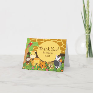 Niedliche Safari-Tiere Dankeschön Karte