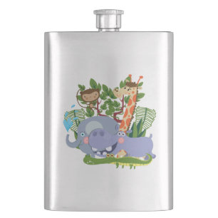 Niedliche Safari-Tiere Flachmann