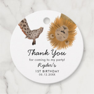 Niedliche Safari-Tiere Geburtstagsparty Geschenkanhänger