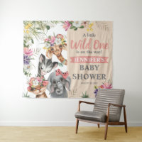 Niedliche Safari-Tiere Girl-Babydusche - Hintergru