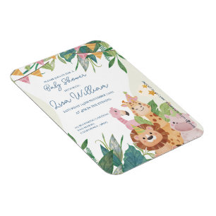 Niedliche Safari Tiere Grünes Thema Kinderdusche Magnet