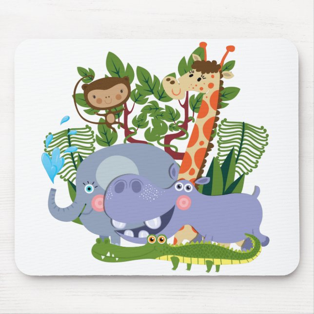 Niedliche Safari-Tiere Mousepad (Vorne)
