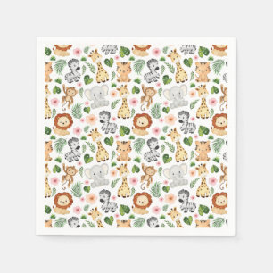 Niedliche Safari-Tiere Serviette