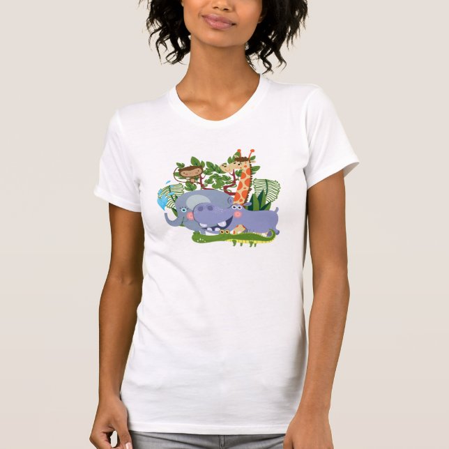 Niedliche Safari-Tiere T-Shirt (Vorderseite)