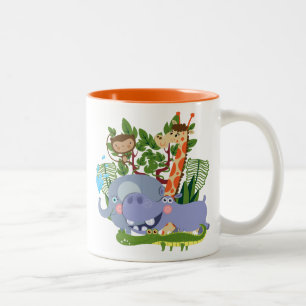 Niedliche Safari-Tiere Zweifarbige Tasse
