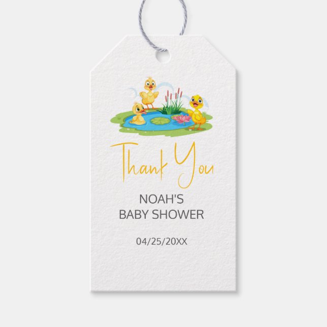 Niedliche Safari tierische Babydusche Geschenkanhänger (Vorderseite)