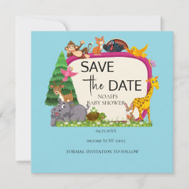 Niedliche Safari tierische Babydusche Save The Date