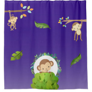 Niedliche Safariaffen Duschvorhang