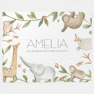 Niedliche Safaritiere große Fleecedecke