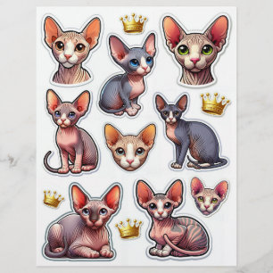 Niedliche Sammlung von Haarlosen Kitten Illustrati