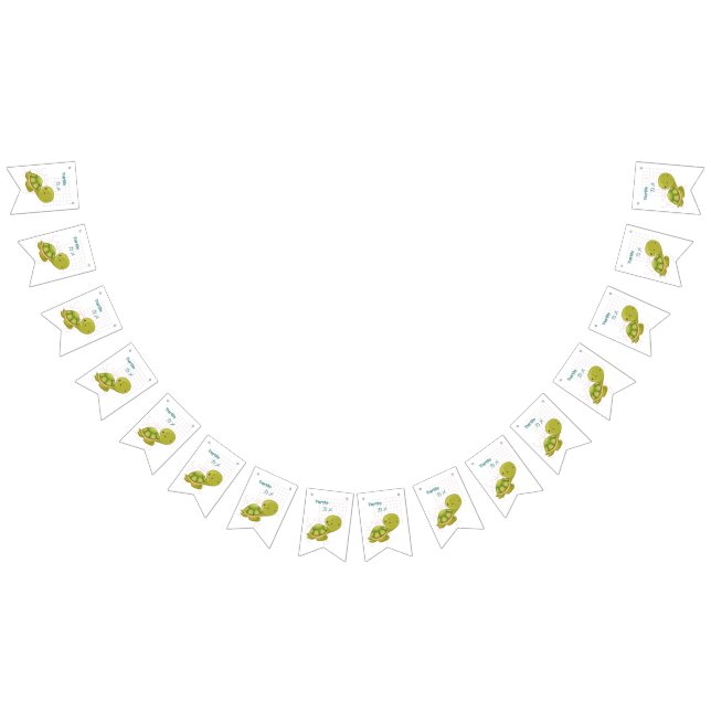 Niedliche Sammlung von Schildkröten-Kawaii Wimpelkette (Alle)